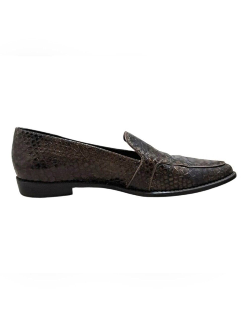 Stuart Weitzman Black and Brown Snakeskin Loafers Womens 9M - Picture 7 of 16